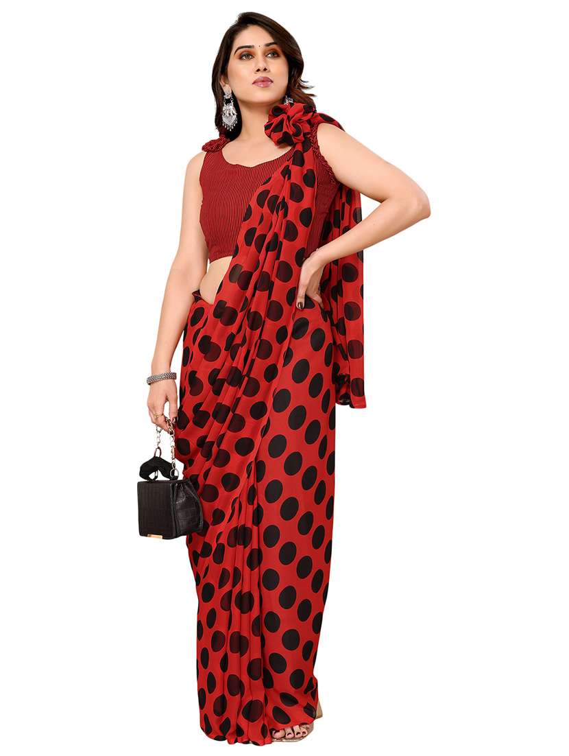 women printed casual wear saree with blouse - 22048301 -  Standard Image - 3