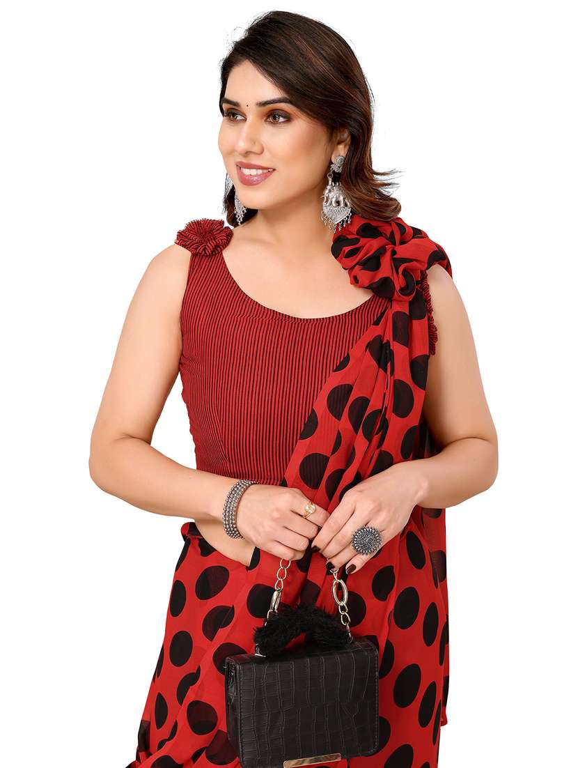 women printed casual wear saree with blouse - 22048301 -  Standard Image - 5