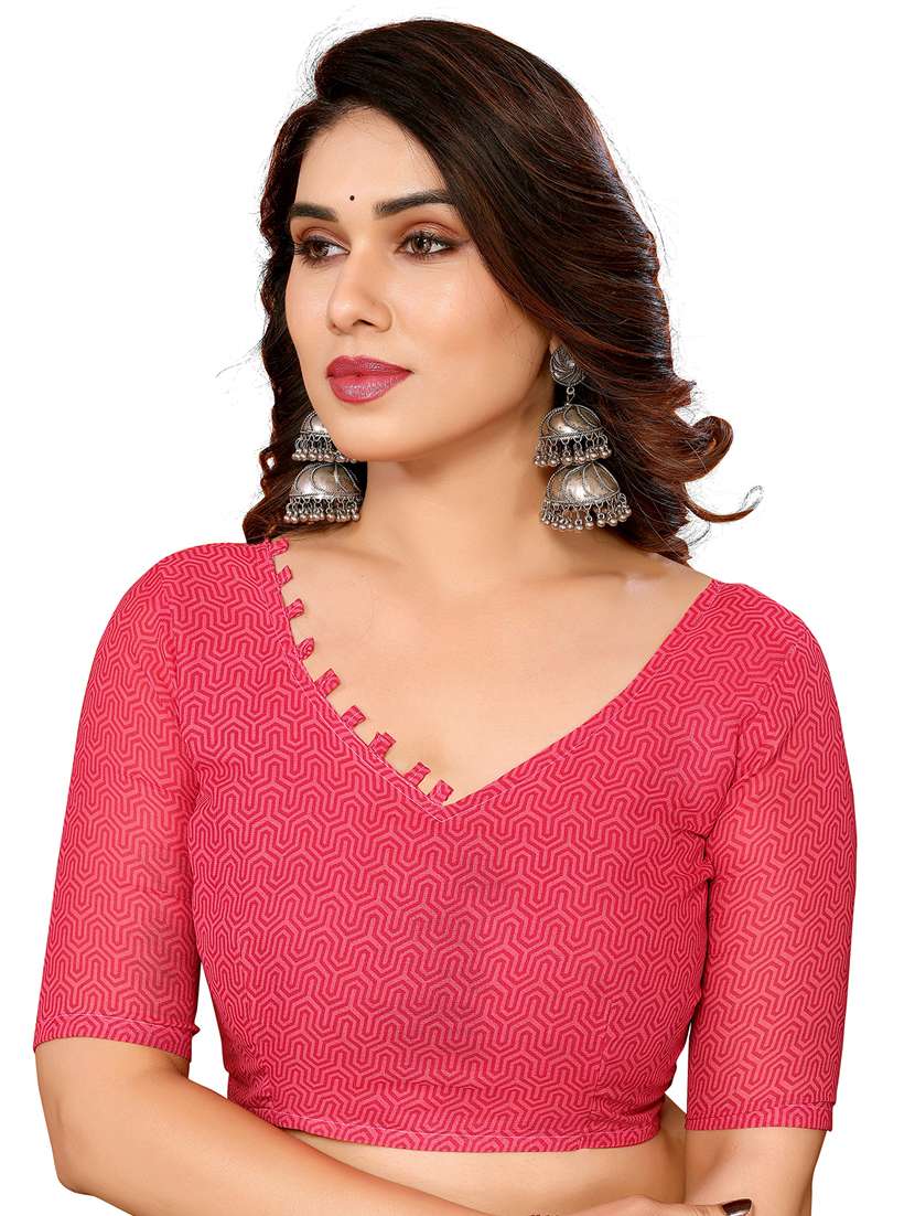 women printed casual wear saree with blouse - 22048304 -  Standard Image - 5