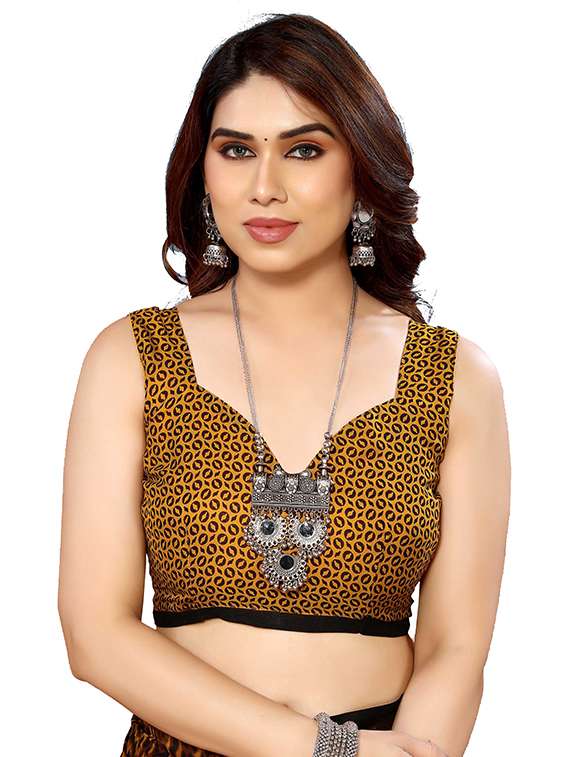women printed casual wear saree with blouse - 22048306 -  Standard Image - 5