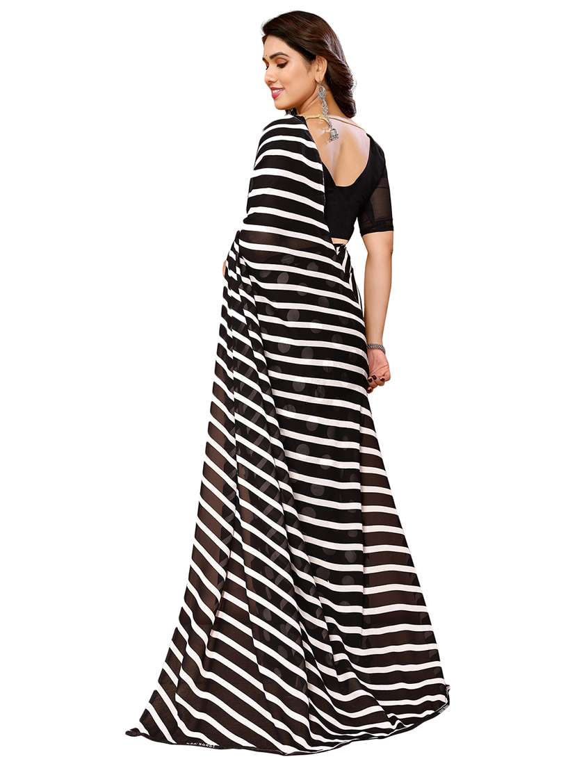 women printed casual wear saree with blouse - 22048308 -  Standard Image - 3