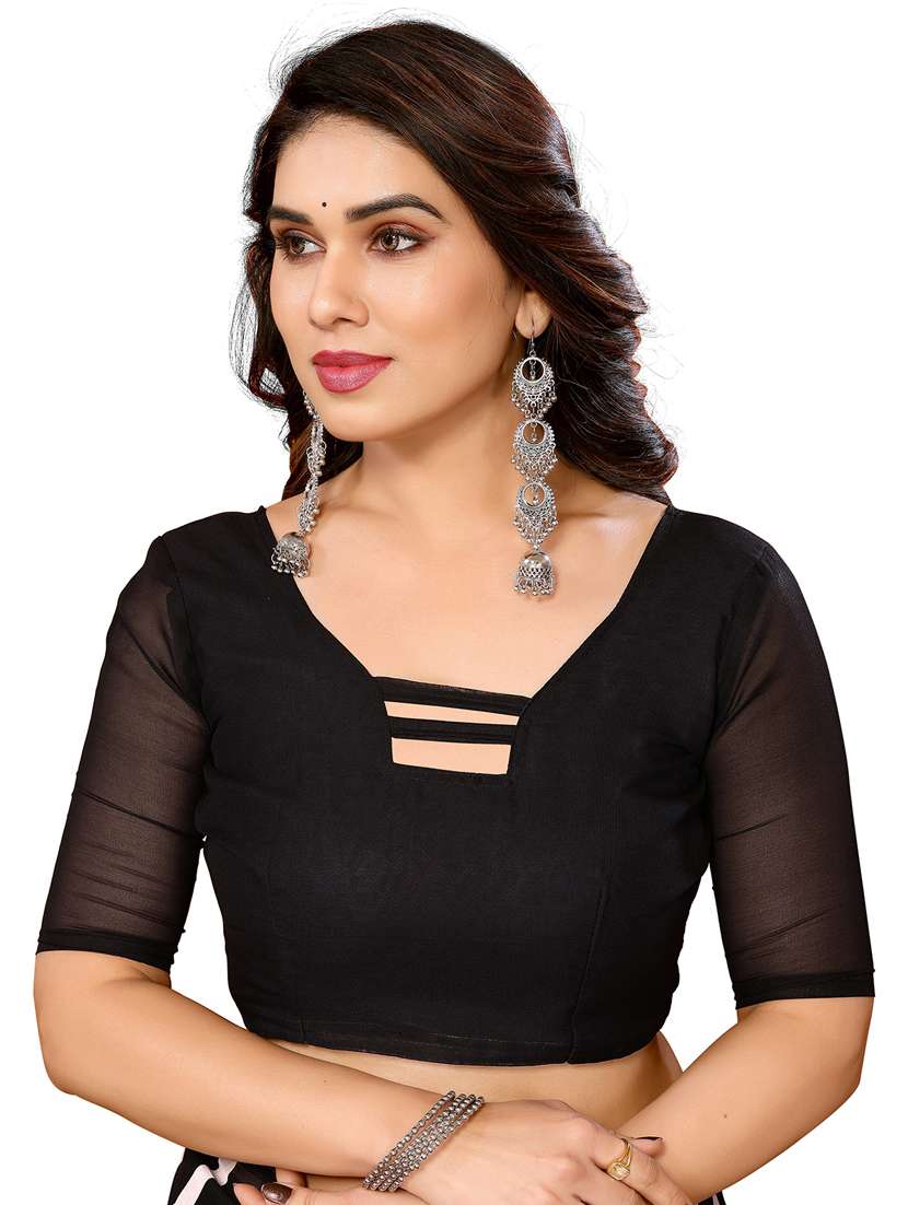 women printed casual wear saree with blouse - 22048308 -  Standard Image - 5