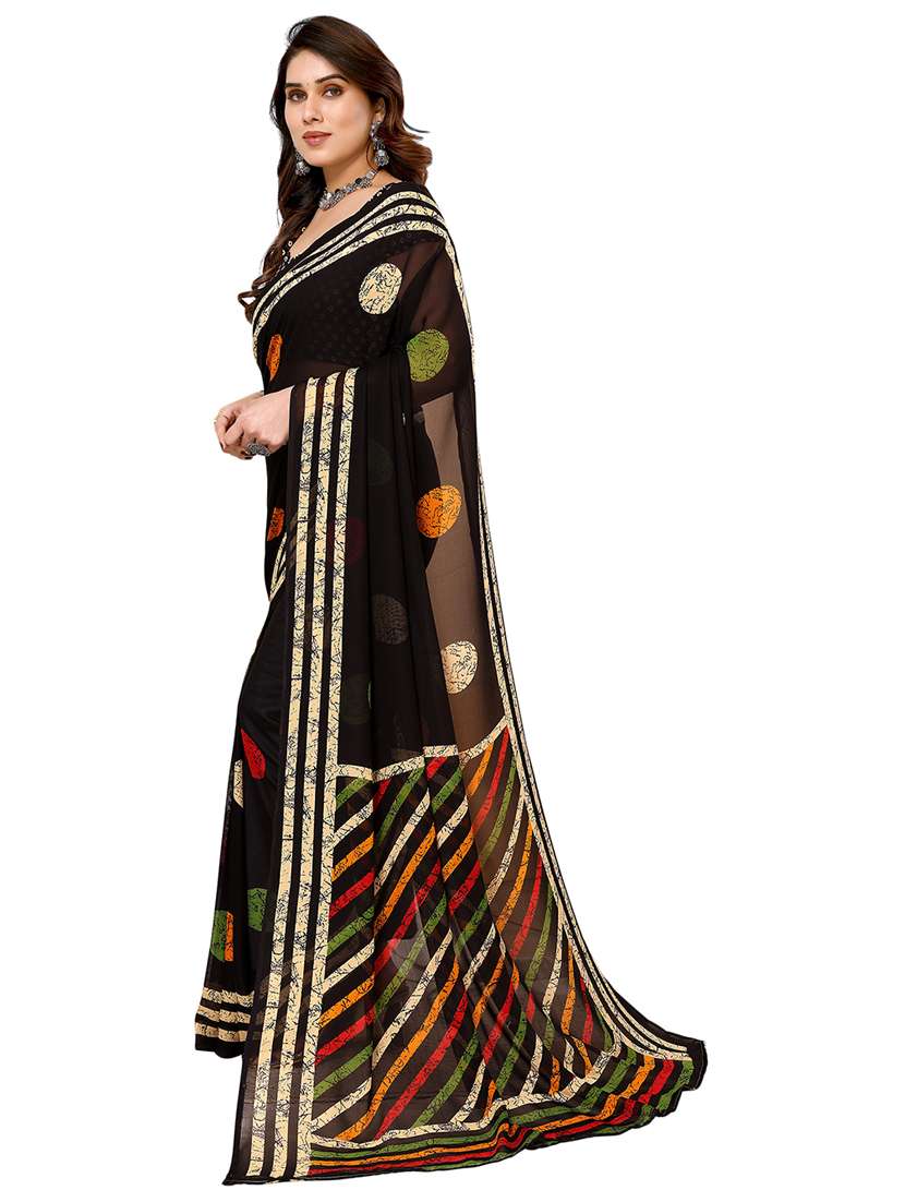 women printed casual wear saree with blouse - 22048313 -  Standard Image - 3