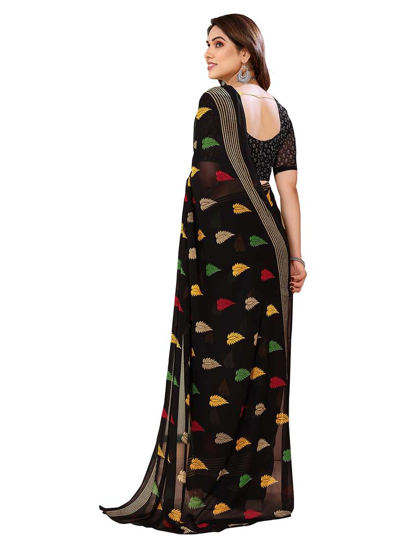 women printed casual wear saree with blouse - 22048352 -  Standard Image - 3