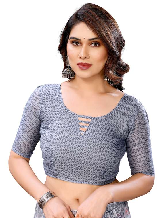women printed casual wear saree with blouse - 22048353 -  Standard Image - 5