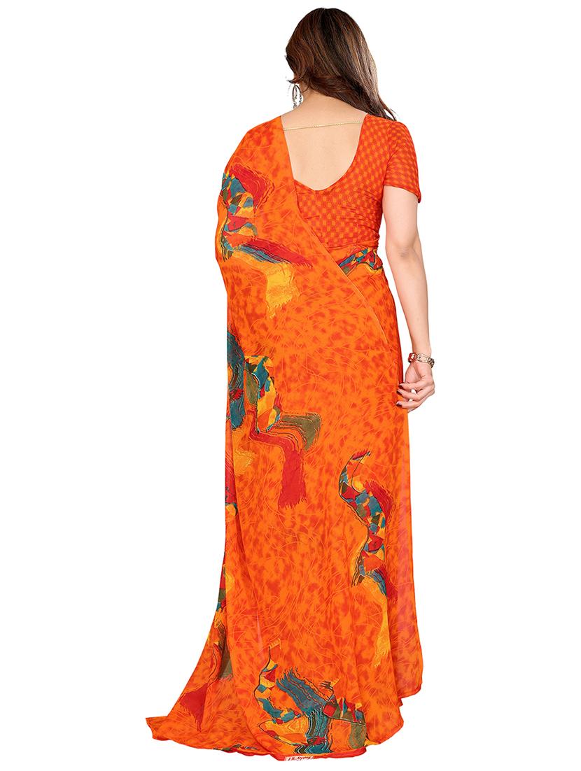 women printed casual wear saree with blouse - 22048355 - Standard Image - 3