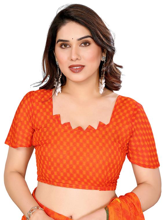 women printed casual wear saree with blouse - 22048355 - Standard Image - 5
