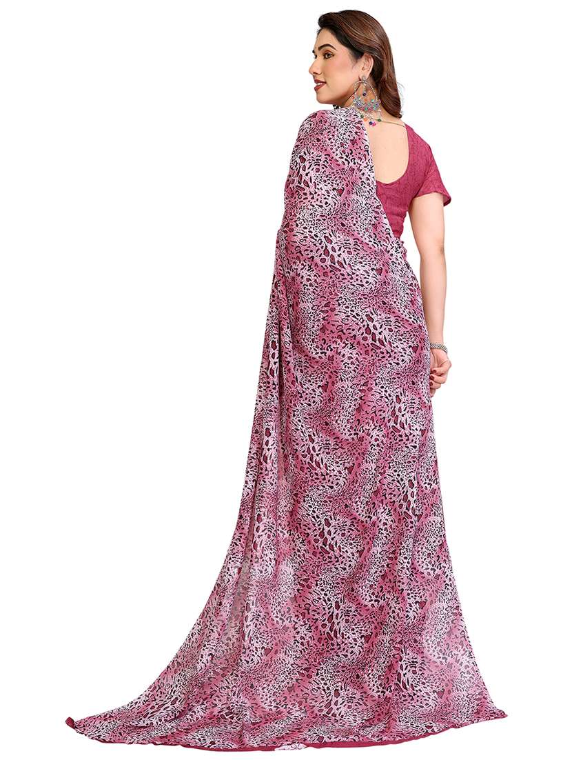 women printed casual wear saree with blouse - 22048369 -  Standard Image - 3