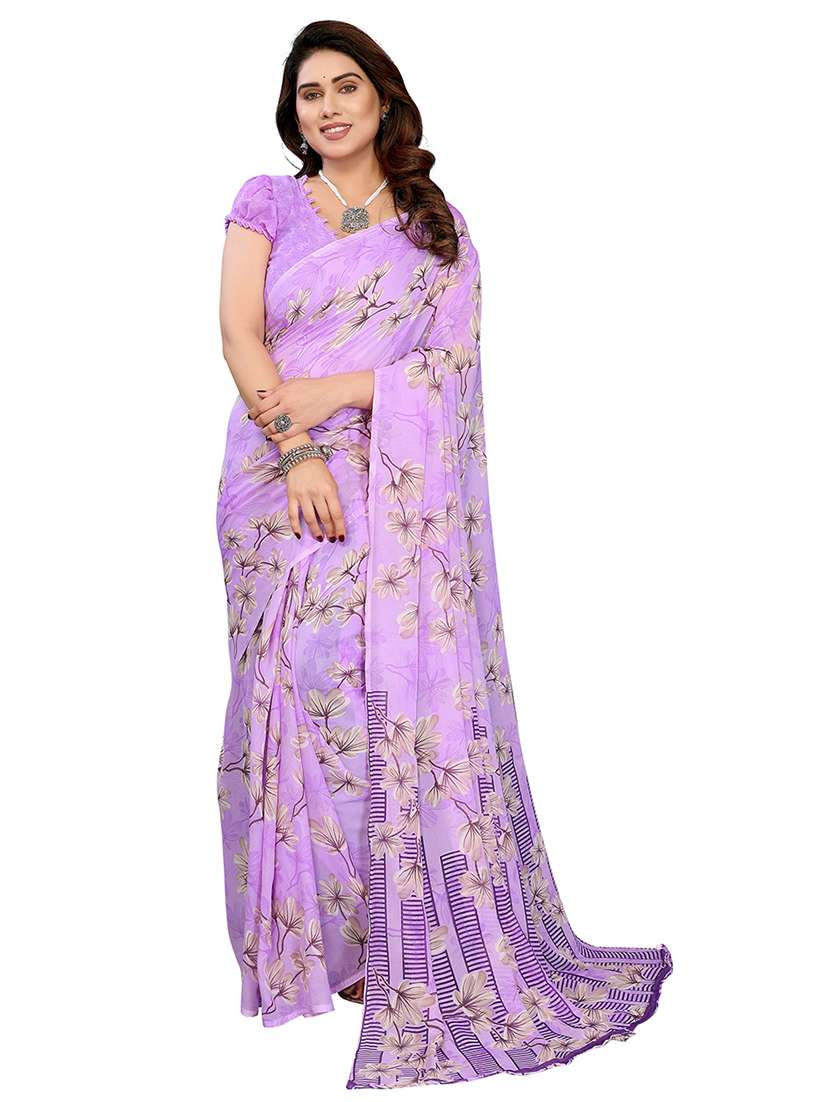 women printed casual wear saree with blouse