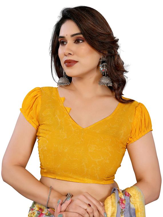 grey georgette printed saree with blouse - 22048391 - Standard Image - 5