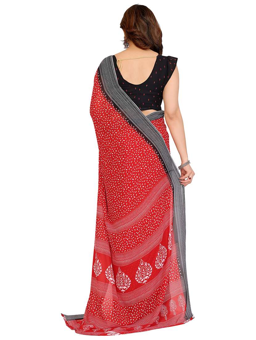 women printed casual wear saree with blouse - 22048404 -  Standard Image - 3
