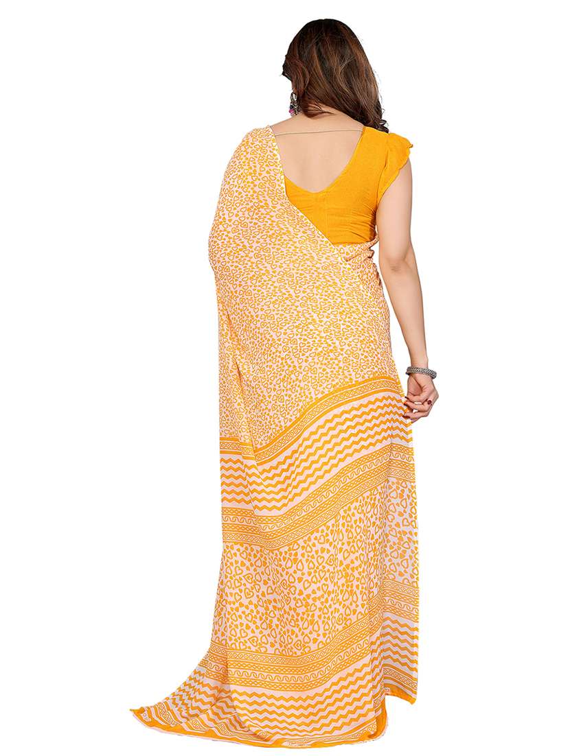 women printed casual wear saree with blouse - 22048436 -  Standard Image - 3