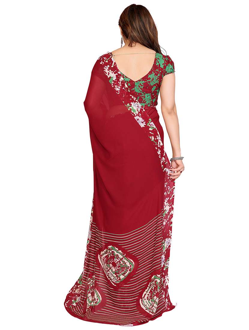 women printed casual wear saree with blouse - 22048444 -  Standard Image - 3