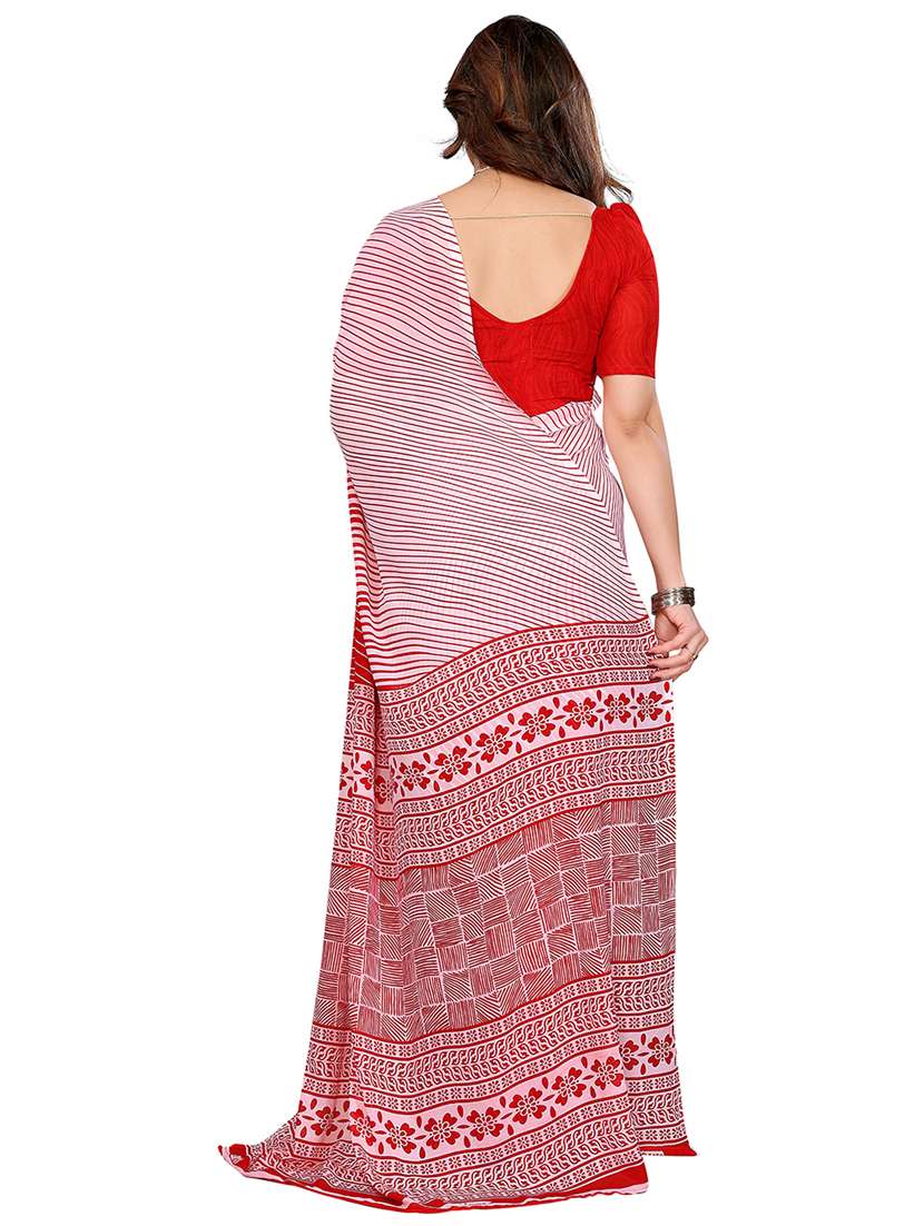 women printed casual wear saree with blouse - 22048463 -  Standard Image - 3