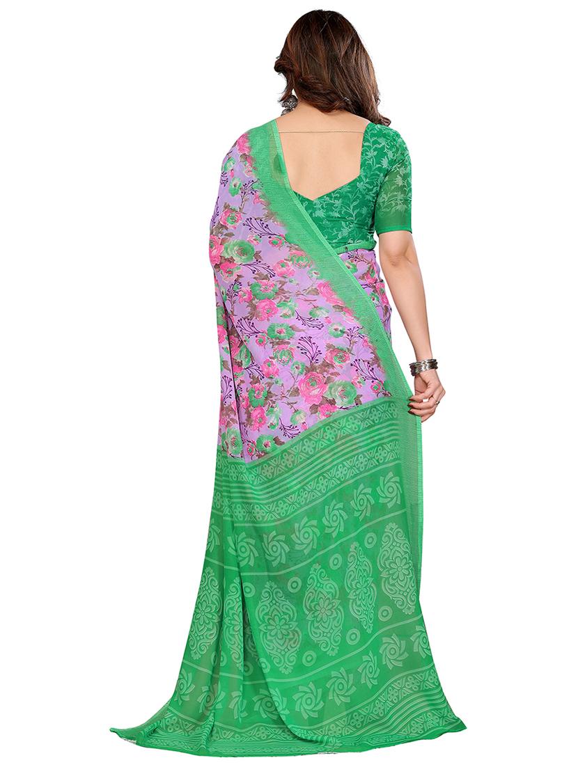 women printed casual wear saree with blouse - 22048487 - Standard Image - 3