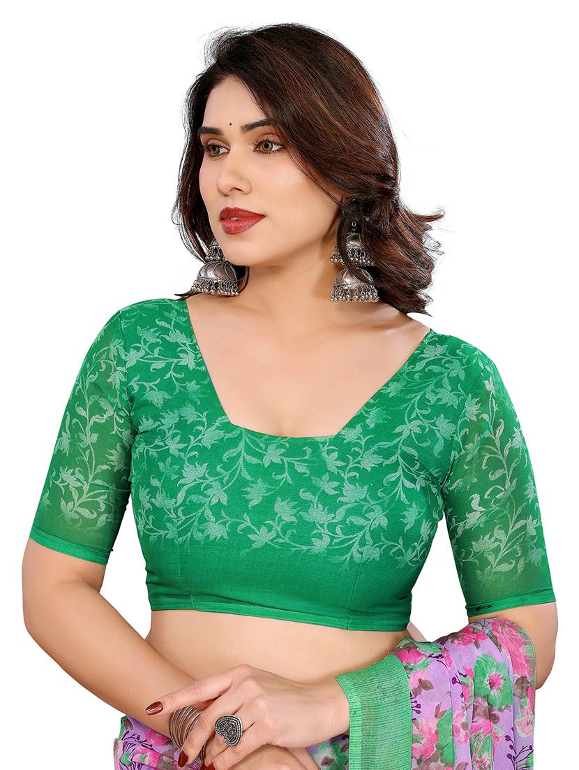 women printed casual wear saree with blouse - 22048487 - Standard Image - 5