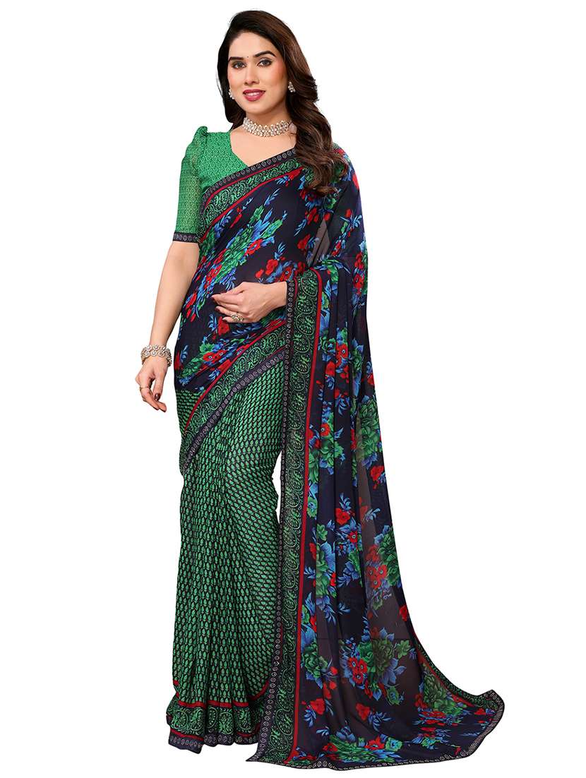 women printed casual wear saree with blouse - 22048495 - Zoom Image - 0