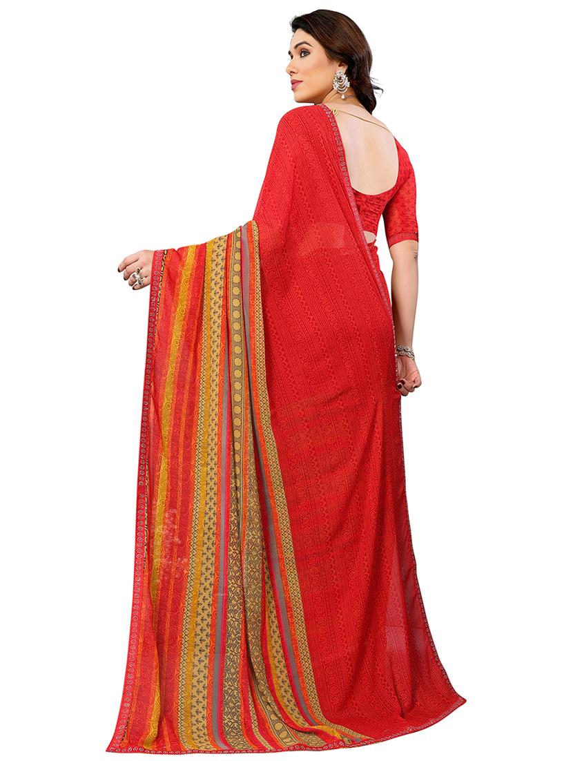 women printed casual wear saree with blouse - 22048497 - Standard Image - 3