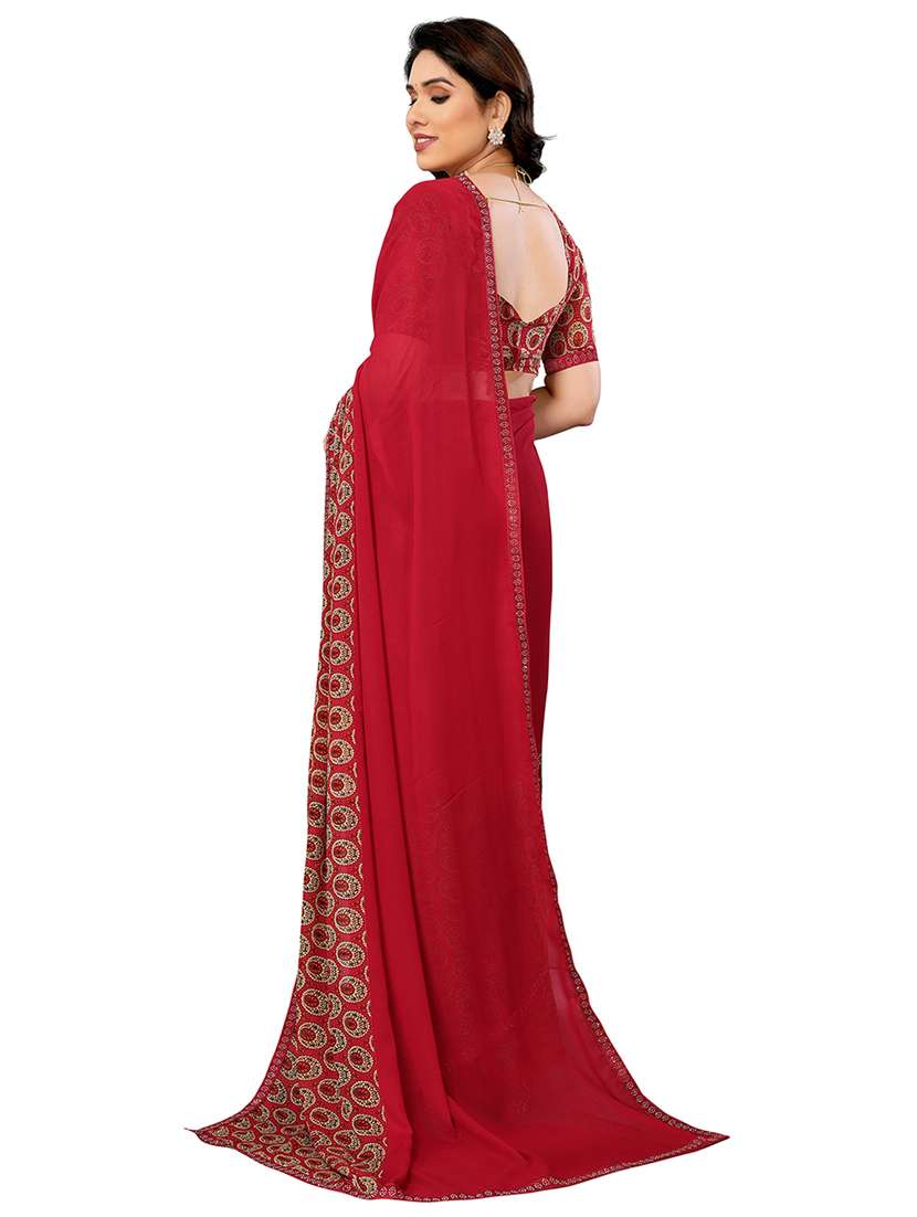 women printed casual wear saree with blouse - 22048505 - Standard Image - 3