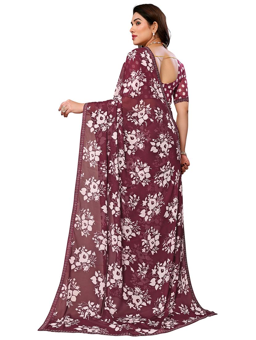 women printed casual wear saree with blouse - 22048514 - Standard Image - 3