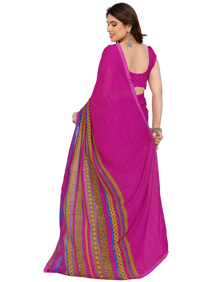 women printed casual wear saree with blouse - 22048523 - Standard Image - 3