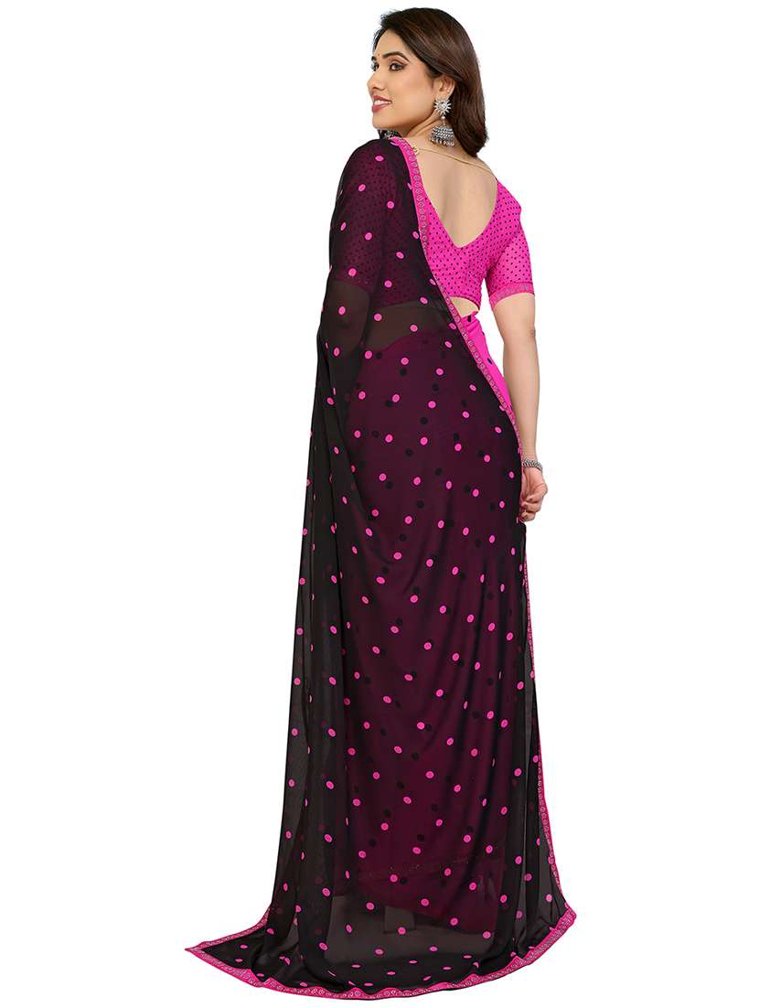 women printed casual wear saree with blouse - 22048525 -  Standard Image - 3