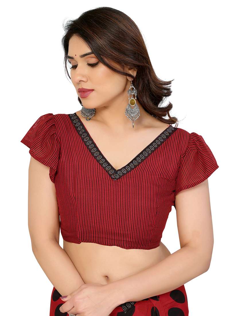 women printed casual wear saree with blouse - 22048530 -  Standard Image - 5