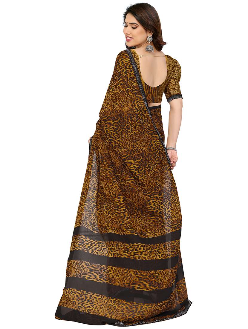 women printed casual wear saree with blouse - 22048532 -  Standard Image - 3