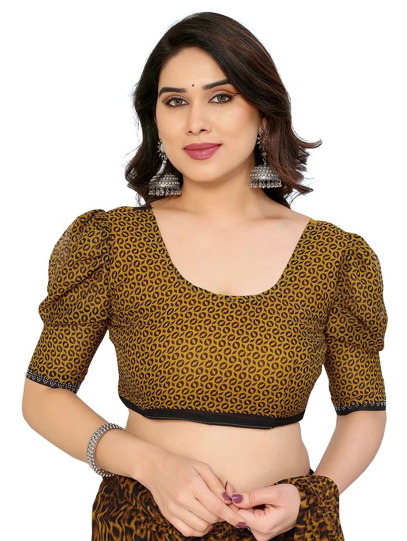 women printed casual wear saree with blouse - 22048532 -  Standard Image - 5