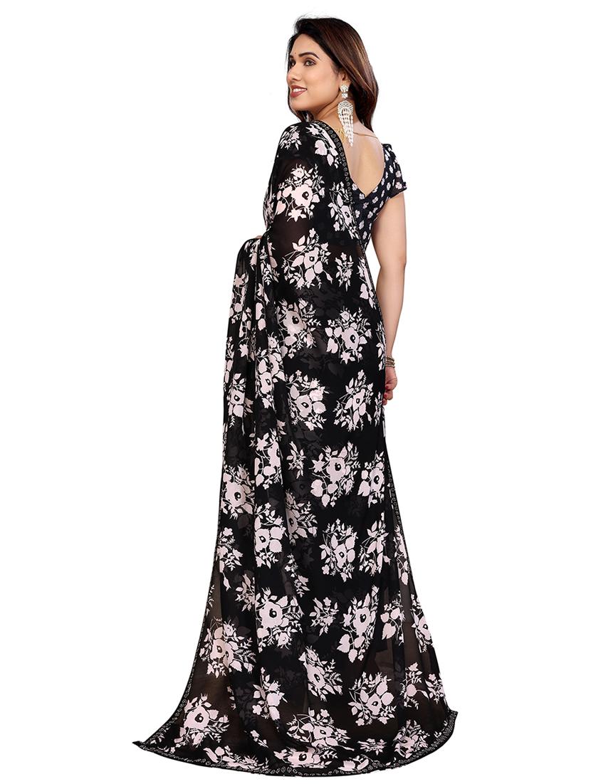 women printed casual wear saree with blouse - 22048536 - Standard Image - 3