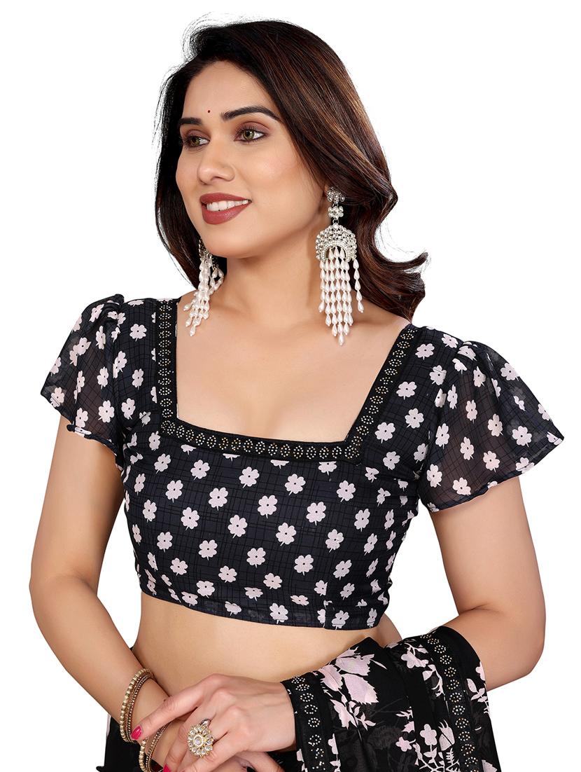 women printed casual wear saree with blouse - 22048536 - Standard Image - 5