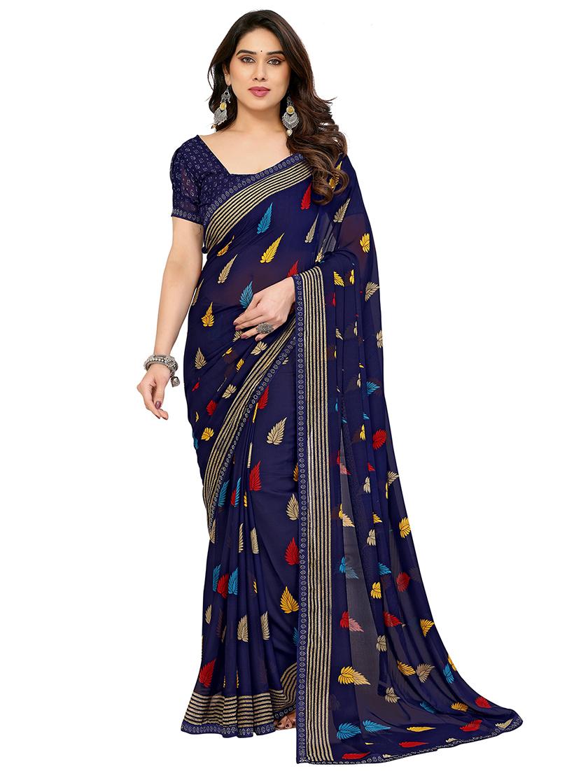 women printed casual wear saree with blouse - 22048545 - Zoom Image - 0
