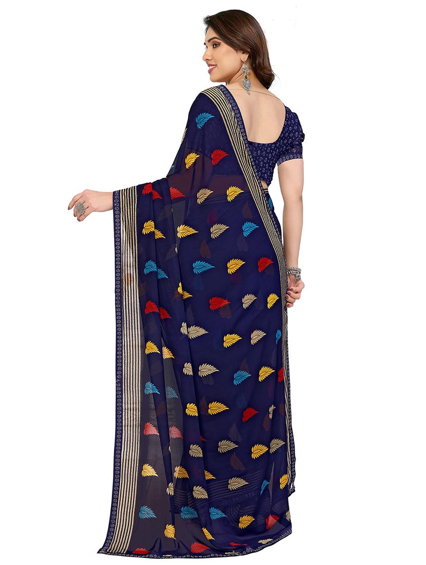 women printed casual wear saree with blouse - 22048545 - Standard Image - 3