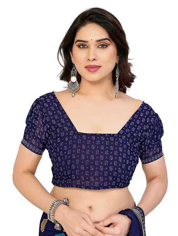 women printed casual wear saree with blouse - 22048545 - Standard Image - 5