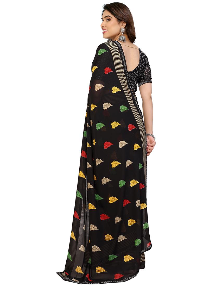 women printed casual wear saree with blouse - 22048546 - Standard Image - 3
