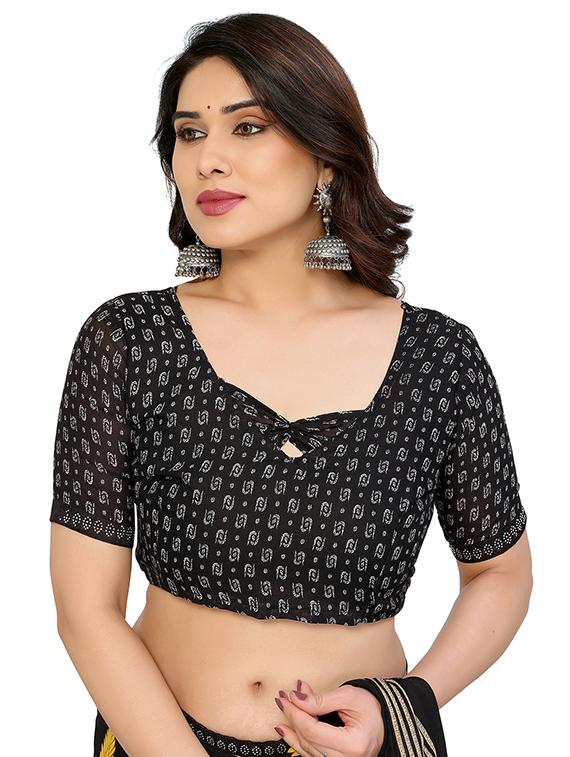women printed casual wear saree with blouse - 22048546 - Standard Image - 5