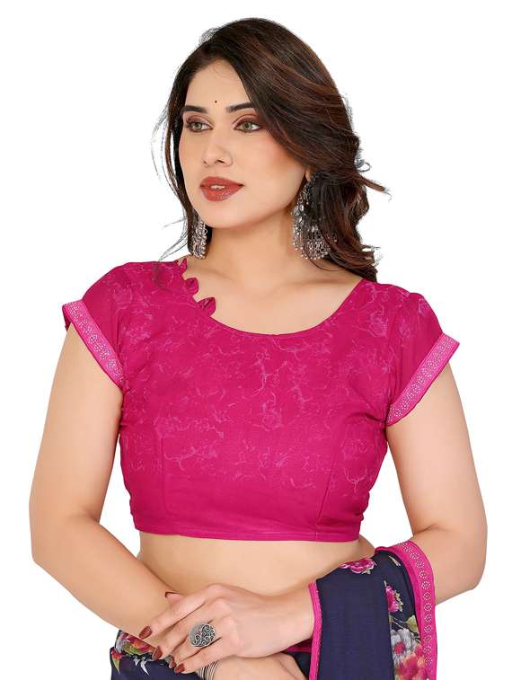 women printed casual wear saree with blouse - 22048551 -  Standard Image - 5