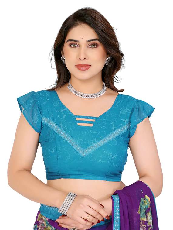 women printed casual wear saree with blouse - 22048553 -  Standard Image - 5