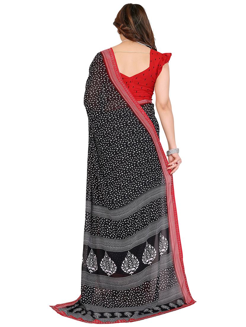 women printed casual wear saree with blouse - 22048555 - Standard Image - 3