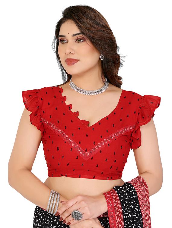 women printed casual wear saree with blouse - 22048555 - Standard Image - 5