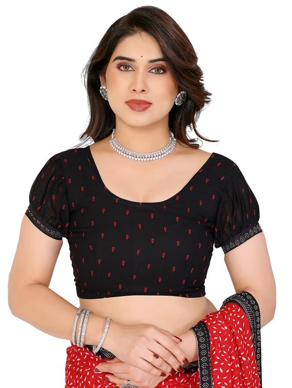 women printed casual wear saree with blouse - 22048556 - Standard Image - 5