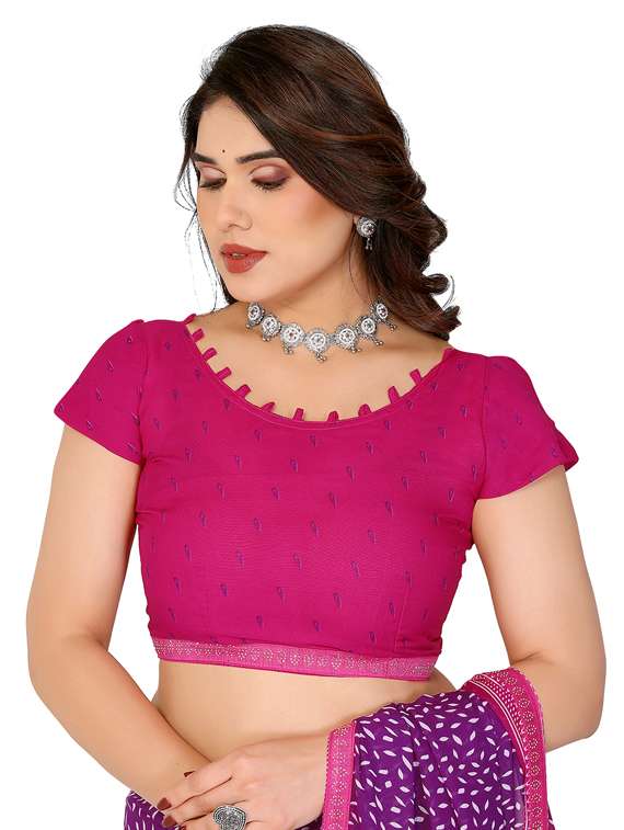 women printed casual wear saree with blouse - 22048558 -  Standard Image - 5