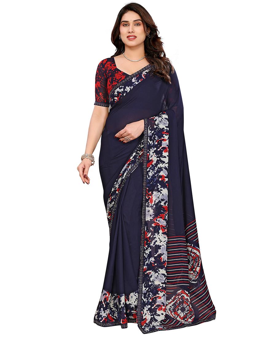 women printed casual wear saree with blouse - 22048567 - Zoom Image - 0