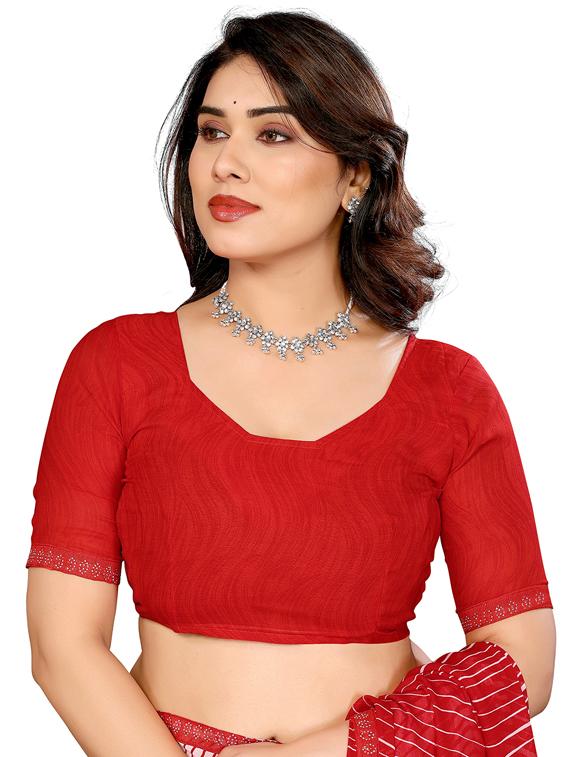 women printed casual wear saree with blouse - 22048583 - Standard Image - 5
