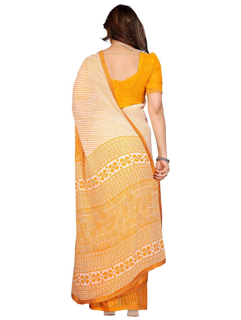 women printed casual wear saree with blouse - 22048584 -  Standard Image - 3