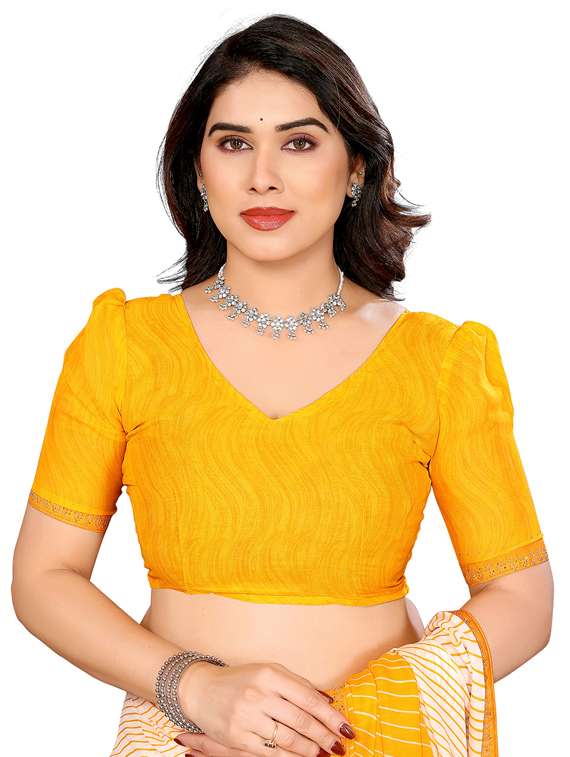 women printed casual wear saree with blouse - 22048584 -  Standard Image - 5