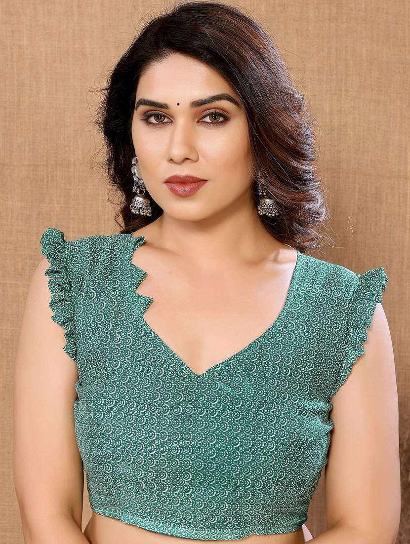 women printed casual wear saree with blouse - 22048587 -  Standard Image - 5