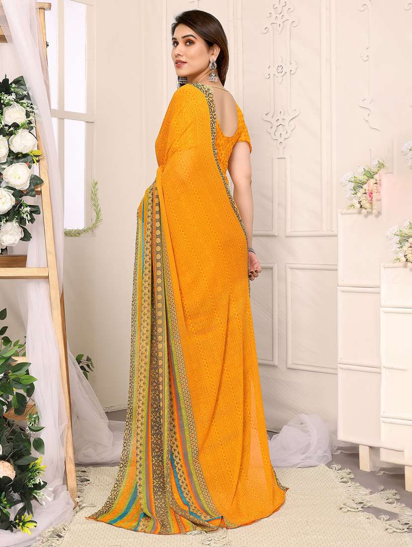 women printed casual wear saree with blouse - 22048601 -  Standard Image - 3