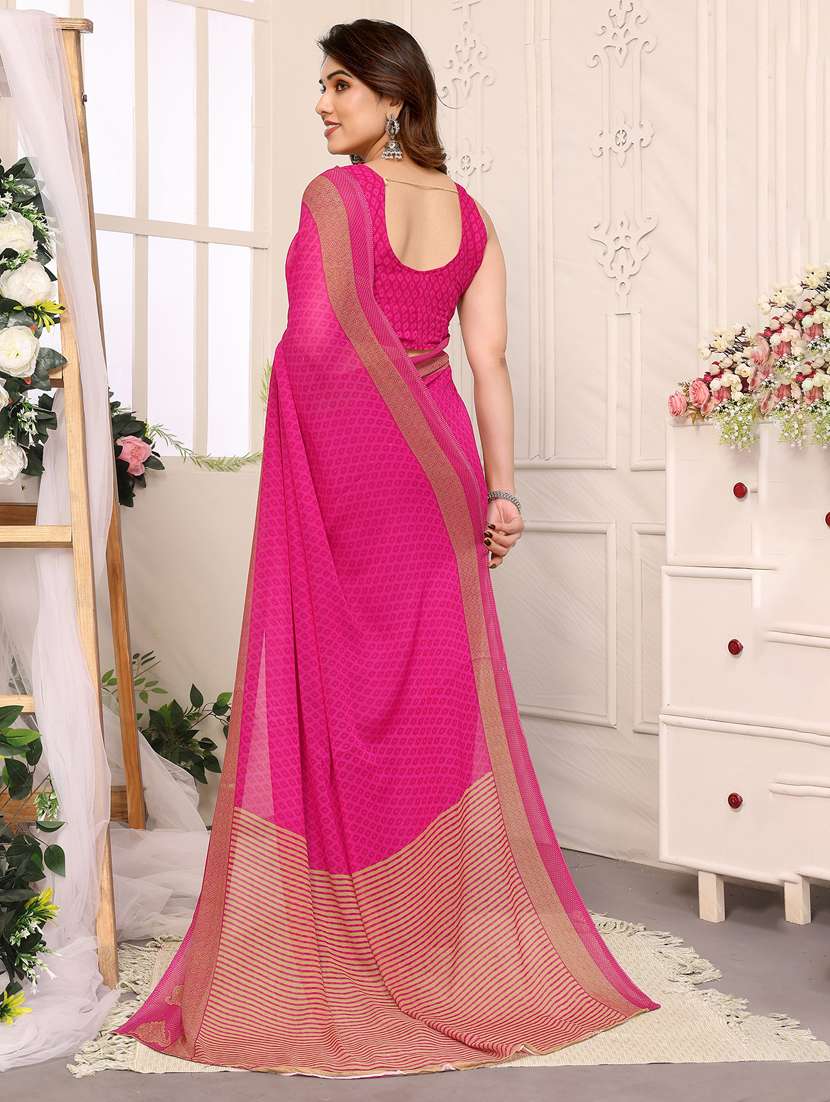 women printed casual wear saree with blouse - 22048604 -  Standard Image - 3