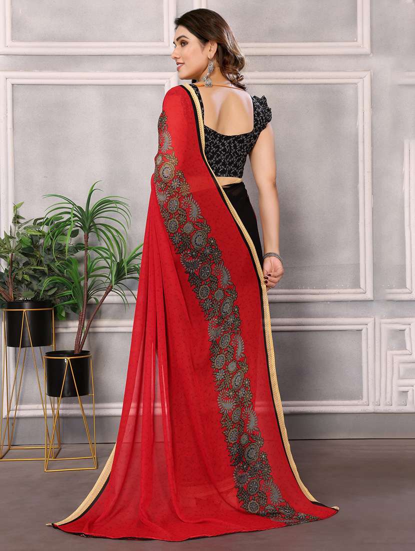 women printed casual wear saree with blouse - 22048607 -  Standard Image - 3